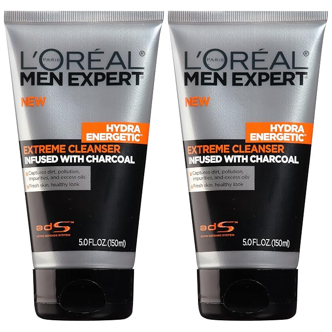 L'Oreal Men Expert Hydra Energetic Facial Cleanser with Charcoal for Daily Face Washing, Mens Fac... | Amazon (US)