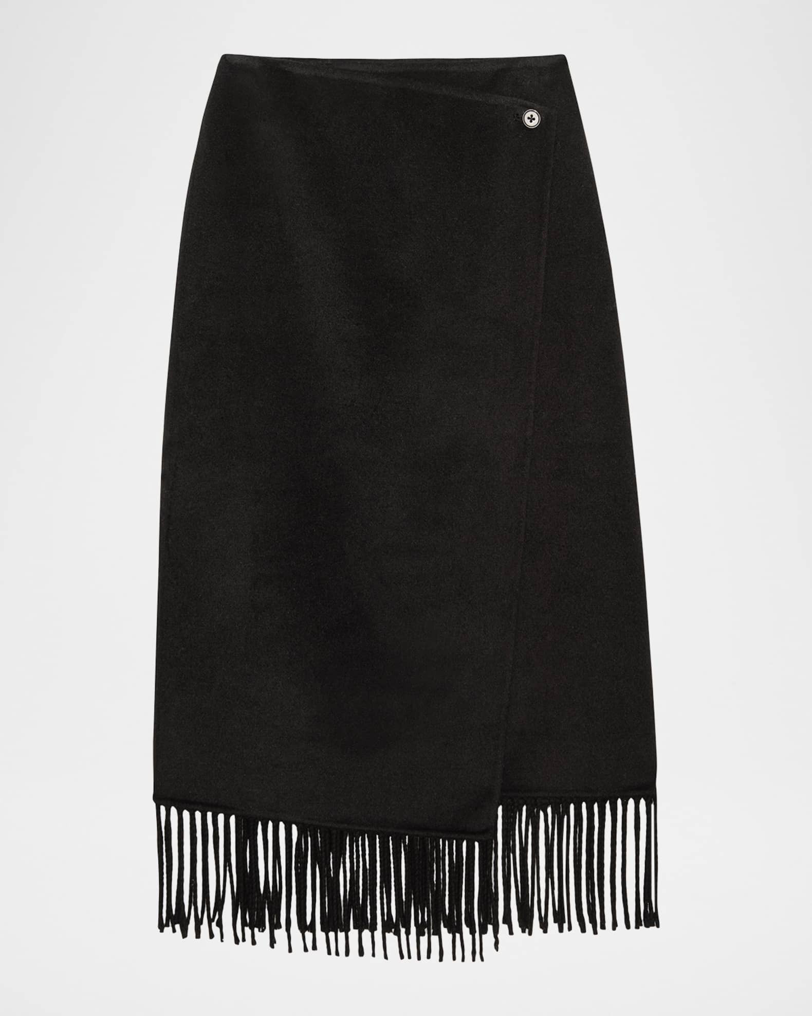 Rails Odette Fringe Wool-Blend Wrap Skirt | Neiman Marcus