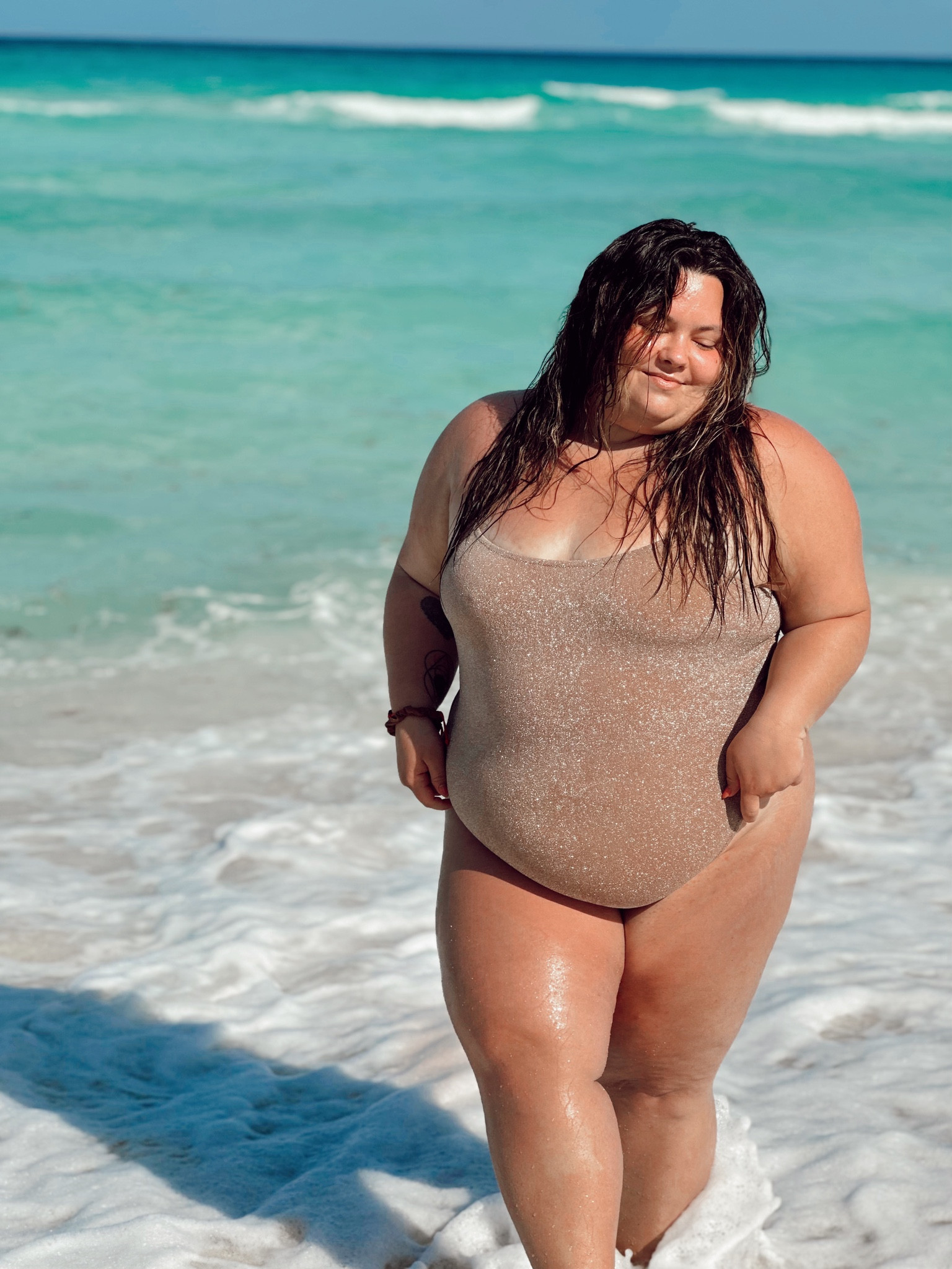 Plus size one piece swimsuit from SKIMS wearing a size 3X

#LTKcurves #LTKhome #LTKSeasonal