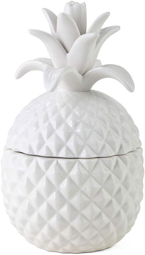 IMAX 53116 Bala Lidded Pineapple Shaped Ceramic Container – Food Safe Fun Lidded Canister, Hand... | Amazon (US)