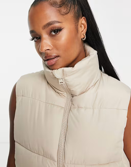 New Look Petite cropped vest in mink | ASOS (Global)