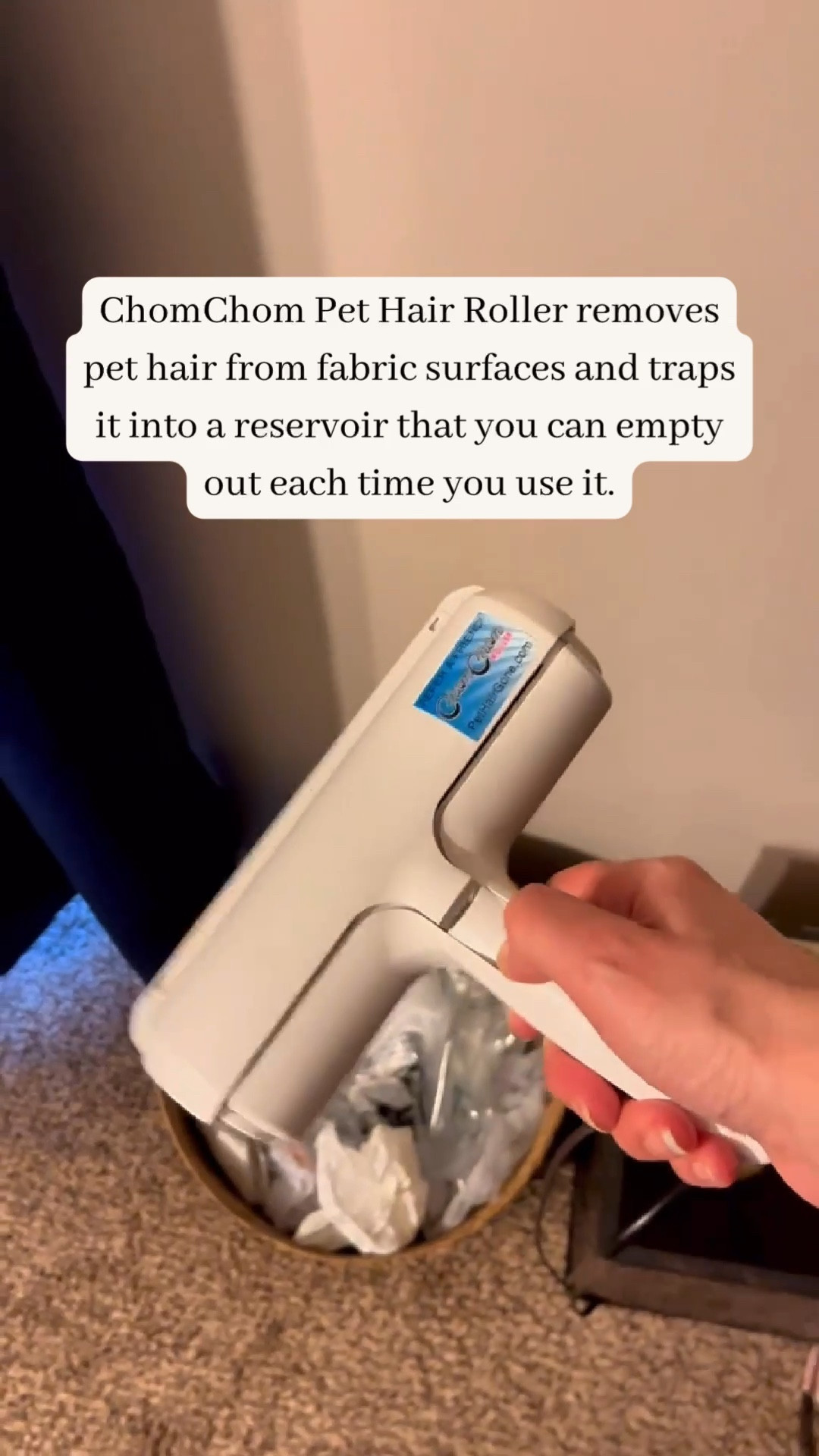 No more pet hair everywhere! Chom Chom Roller Pet Hair Remover and Reusable Lint Roller - for Furniture, Couch, Carpet, Clothing, and Bedding 

Just roll over the surface to trap hair inside the tool, then dump the contents into the trash.

#LTKVideo #LTKhome #LTKfindsunder50