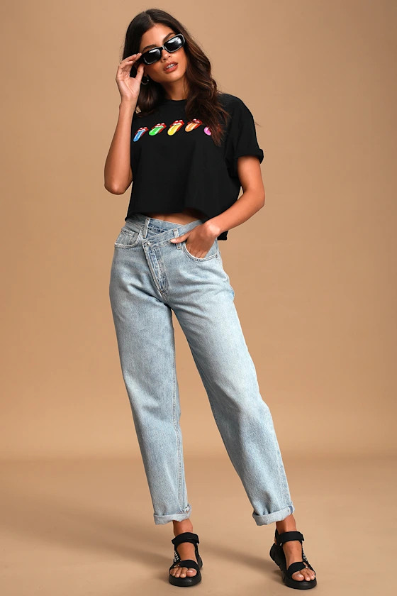 Criss Cross Light Wash Upsized Jeans | Lulus (US)
