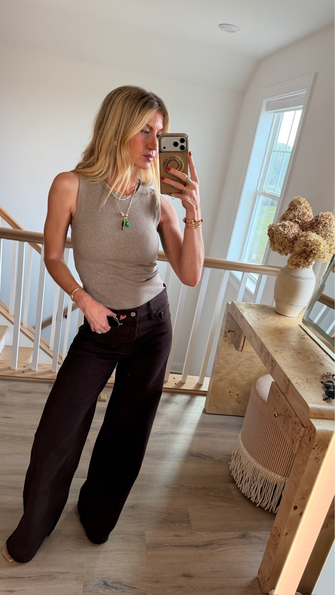 The @abercrombie denim sale is on. I love this pair especially as we head into fall. Use code DENIMAF to save an additional 15% off. #AbercrombiePartner

High Rise Wide Leg Jean (Runs TTS, wearing a size 25 in the long length, shade dark brown)

Sale details:
Denim Promo: *Offer valid online only August 5, 2026 to August 10, 2026 in US/CA. Excludes clearance. Online price reflects discount.
Extra 20% Off: *Offer valid in stores and online August 5, 2026 to August 10, 2026 in US/CA. Exclusions apply as indicated. Online price reflects discount.
Promo Code: *Use code DENIMAF to get an additional 15% off almost everything in stores and online at checkout from August 5, 2026 to August 10, 2026 in US/CA. Exclusions apply. See details online.

#LTKdenim #LTKstyle