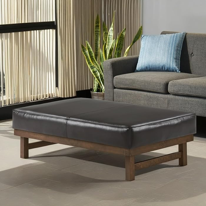 Christopher Knight Home Hillman PU Ottoman with Wood Frame,Rectangular Upholstered Footrest Bench... | Amazon (US)