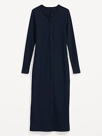 Fitted Rib-Knit Midi Button-Front Dress for Women | Old Navy (US)