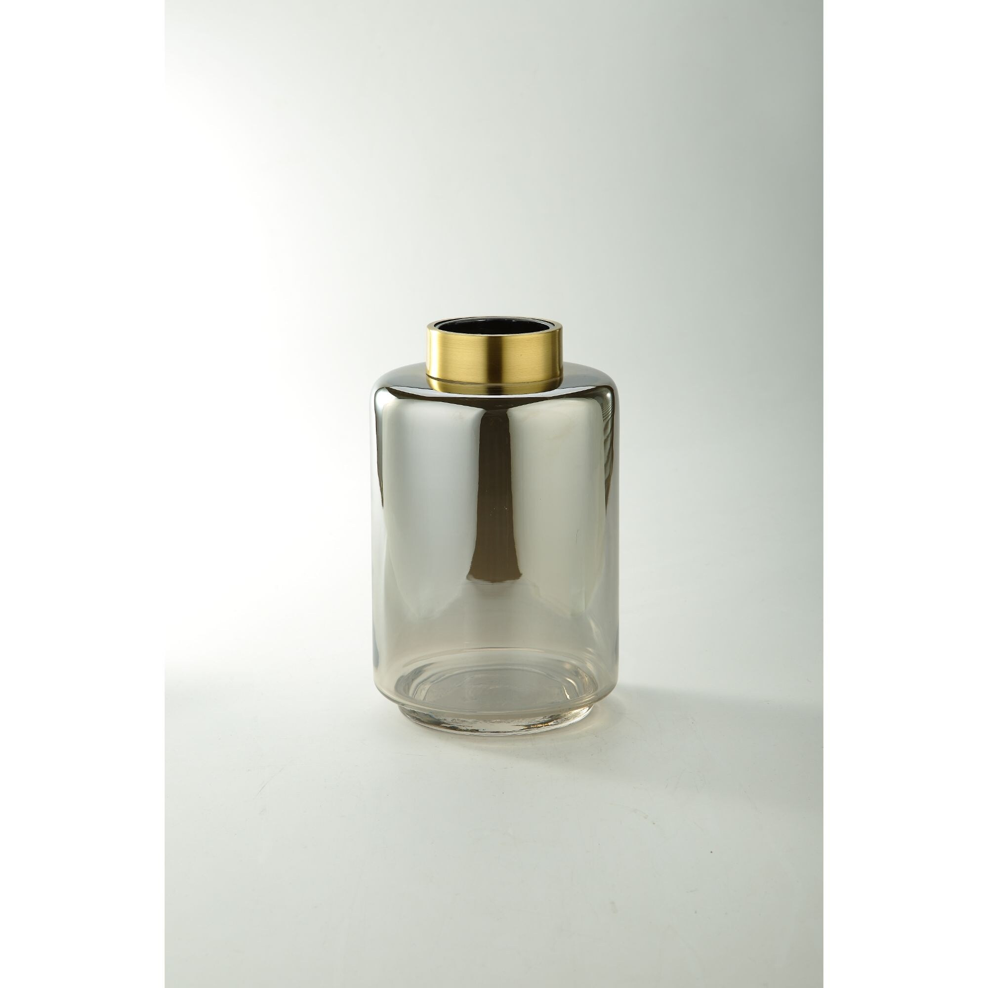 10" Clear Hand Blown Glass with Gold Top Design Vase | Bed Bath & Beyond