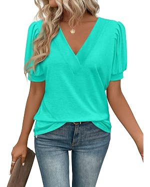 Womens Beach Vacation Summer Tops Cute Blouses Spring T Shirts Casual Dressy Tees Fashion Trendy ... | Amazon (US)