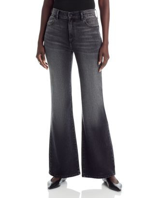 Rosie High Rise Flare Jeans in Washed Black | Bloomingdale's (US)