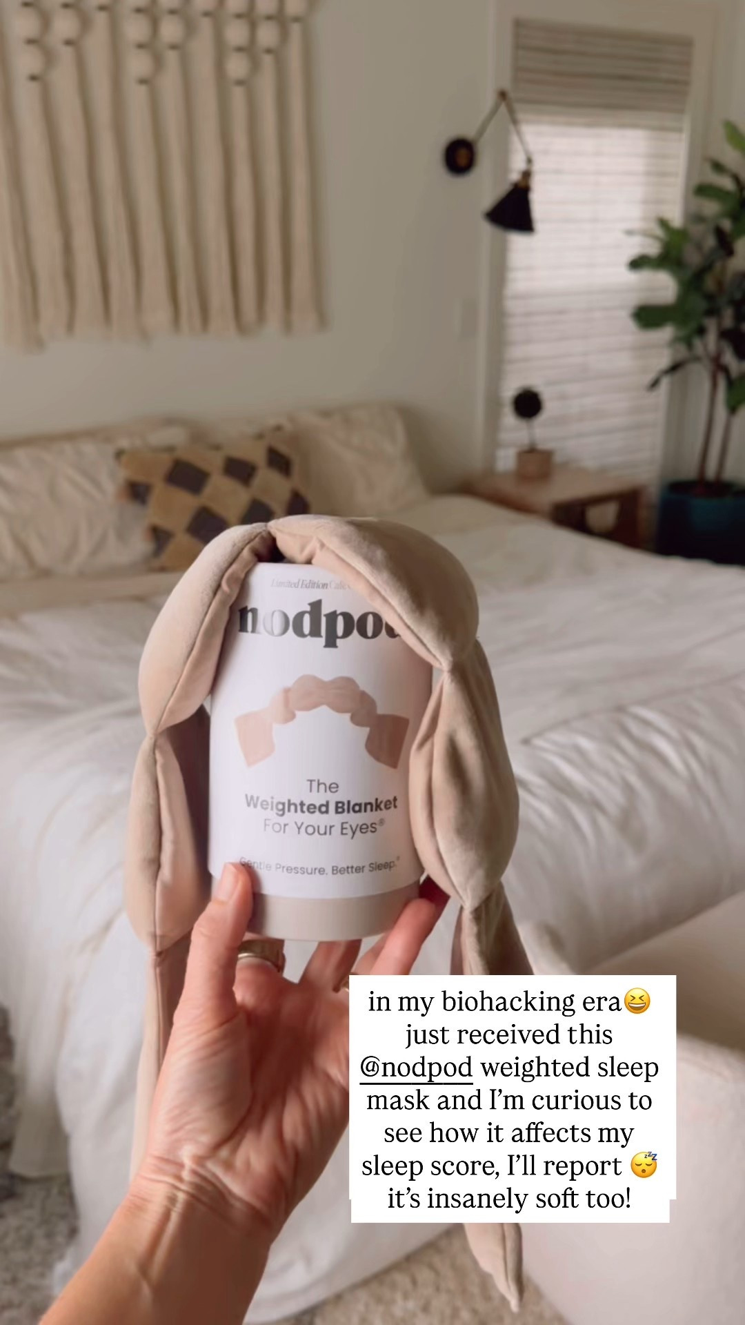 So excited to try this weighted sleep mask, it has 5-star reviews across the board! It’s super soft and made with non-toxic materials, very important to me! I’ll see what my Oura ring shows and how it affects my sleep quality and I’ll report back 🤞  It makes a great gift under $40 by the way! 🎁 

#sleepessentials #wellness #health
#travel #gifts #giftideas #under40 #targetfinds #targetgifts #wellnessjunkie #Nodpod

#LTKCyberWeek #LTKselfcare #LTKGiftGuide