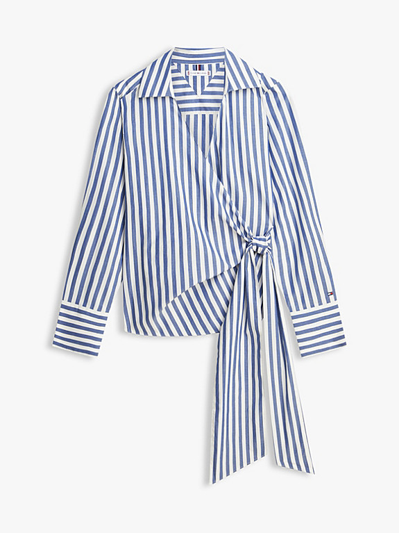Slim Fit Popeline-Wickelbluse zum Knoten | Tommy Hilfiger (DE)