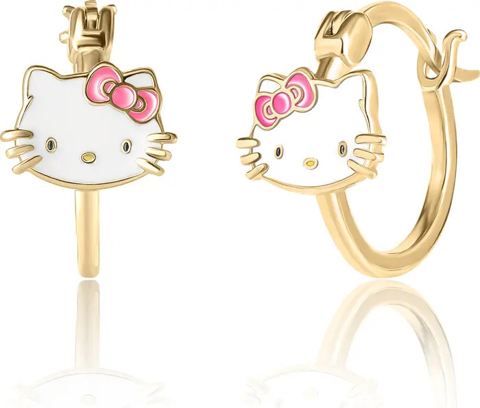 Sterling Silver Enamel Hoop Earrings | Nordstrom