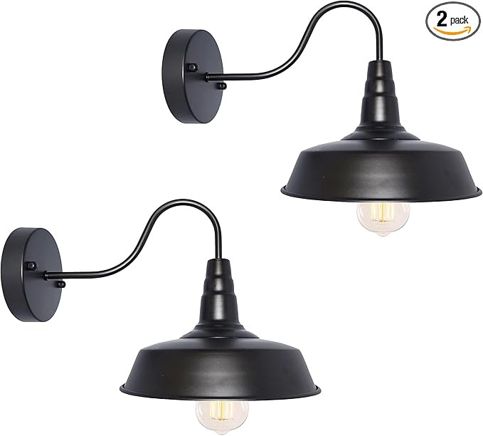 BRIGHTESS Bathroom Light Fixtures,Black Vanity Light, Decor Gooseneck Barn Light,E26 Farmhouse Wa... | Amazon (US)