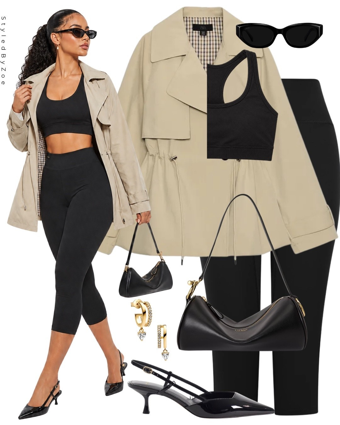 Sporty chic autumn outfit idea 🤎 Styling black capri leggings with a fitted crop top, lightweight beige jacket and kitten heel slingbacks for an easy elevated transitional look. Perfect for warm autumn days when you want comfy basics to still feel put together.

#AutumnOutfitIdeas #TransitionalOutfits #CapriLeggings #SportyChic #EverydayStyle #falloutfit

#LTKuk #LTKautumn #LTKeurope