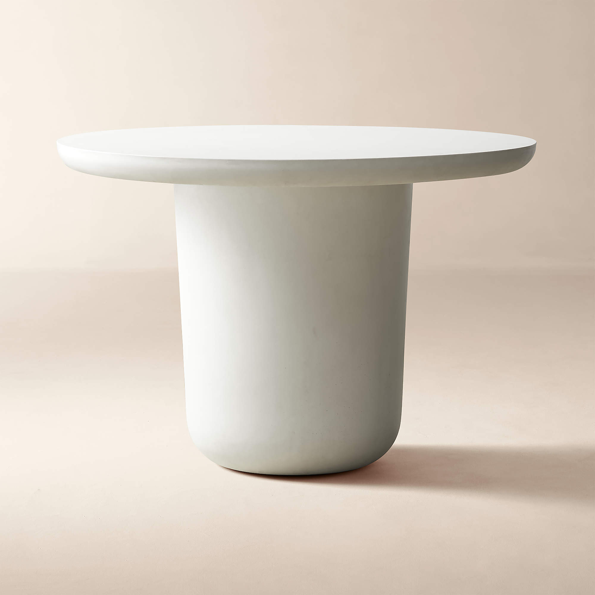 Lola 45" Round Ivory Concrete Dining Table + Reviews | CB2 | CB2