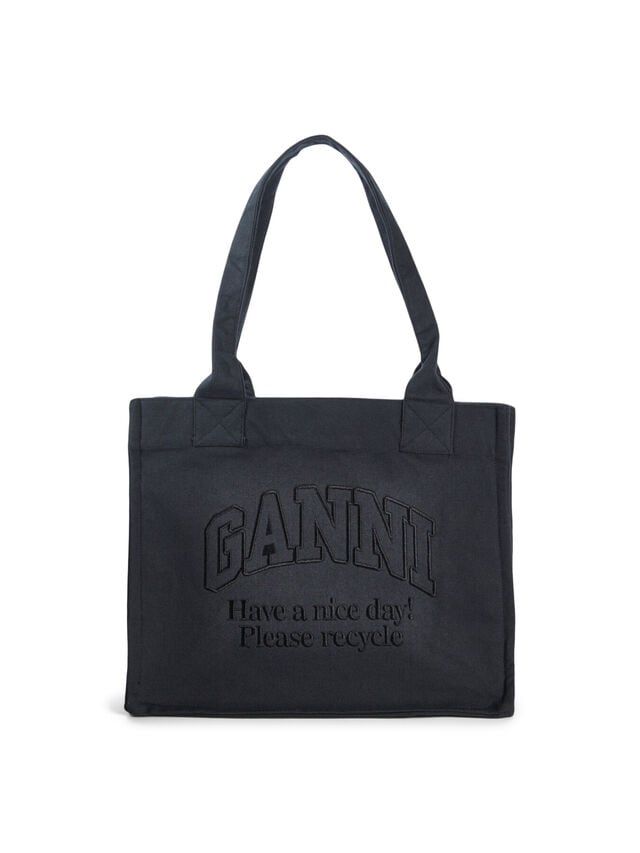 Women's GANNI Large Easy Shopper Tote Bag Black | Fenwick | Fenwick