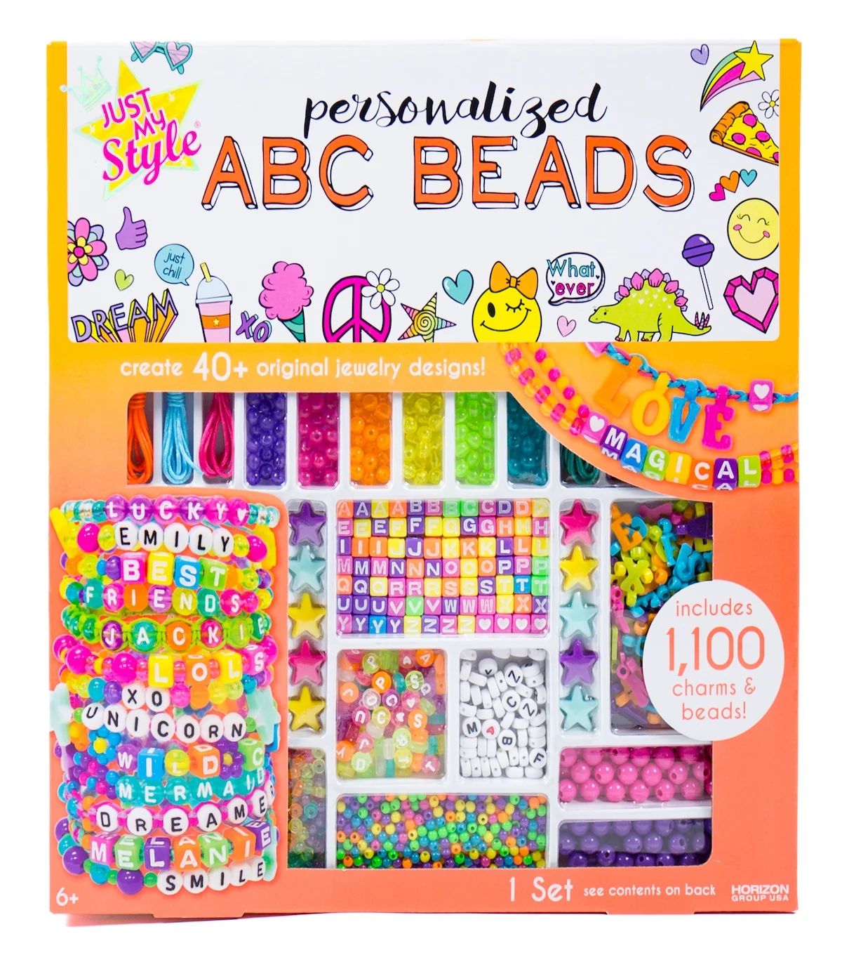 Just My Style ABC Beads, 1000+ Charms & Beads, Multi-Color Plastic Alphabet Charms | Walmart (US)