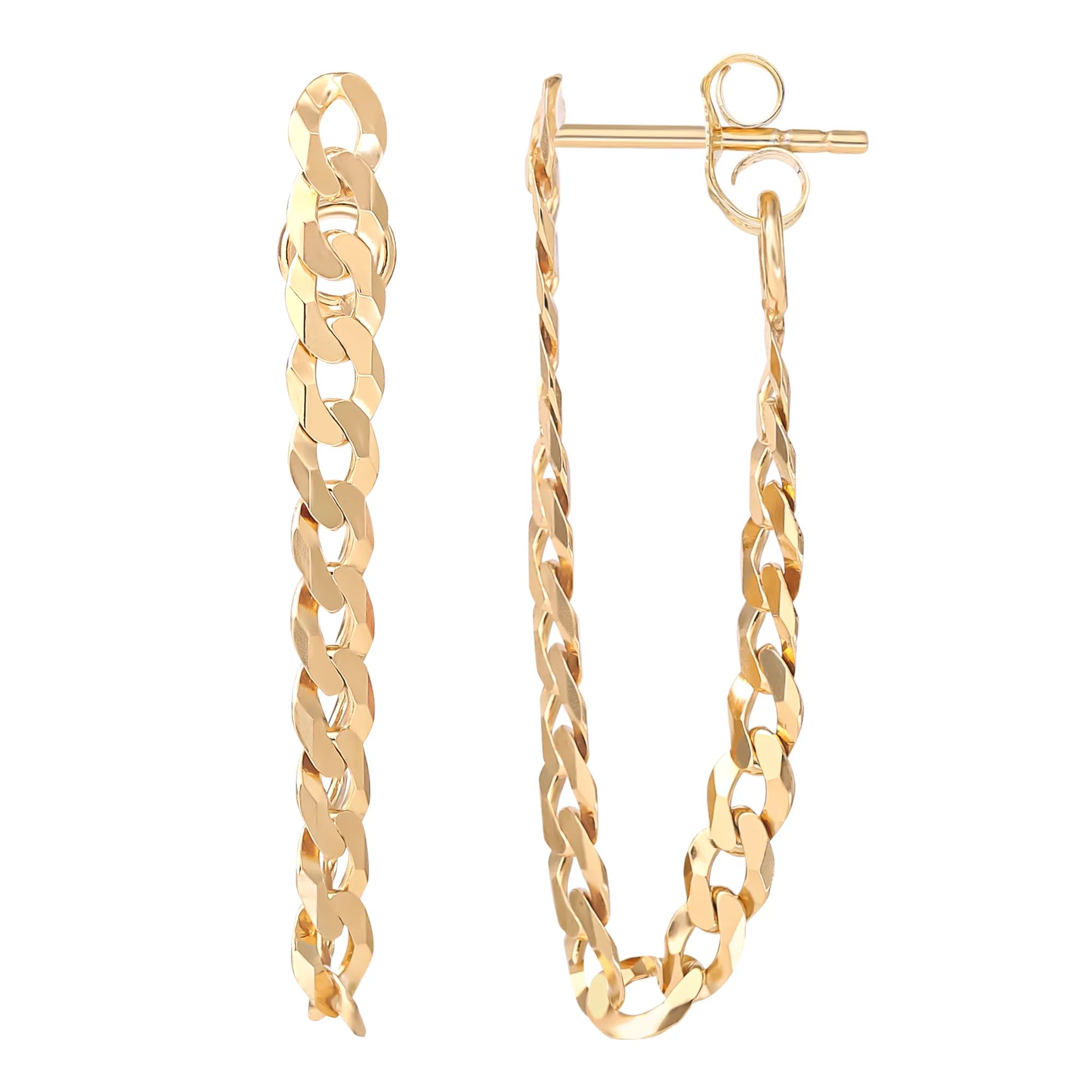 JS Jessica Simpson Women’s Gold Plated Sterling Silver Curb Chain Earrings | Walmart (US)