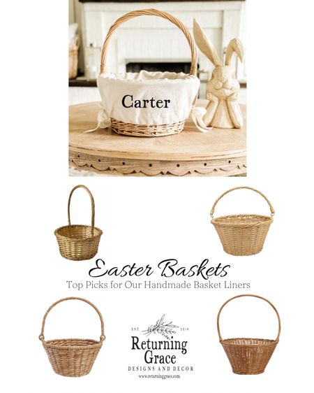 My top picks for Easter Baskets that are a perfect fit for our Handmade Personalized Liners! #easterbaskets #easterbasketliner #eastergifts #easterdecor #easterdecorating #personalizedgift 

#LTKSeasonal #LTKhome