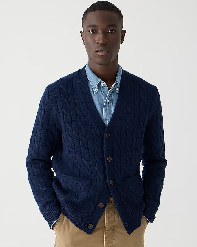 Heavyweight cashmere cable-knit cardigan sweater | J.Crew US