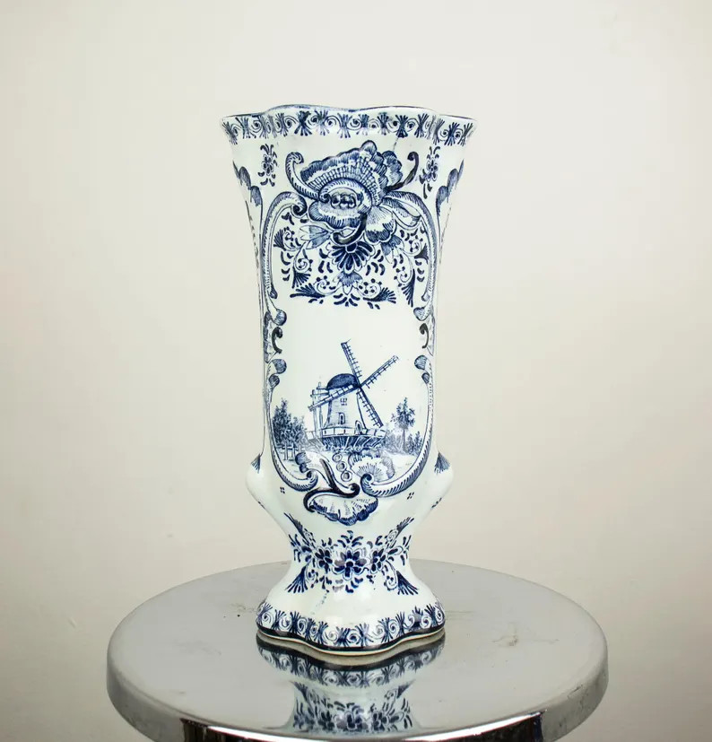Vintage Fazzoletto Porcelain Vase Delft Holland | Etsy (Global)
