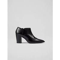 Frances Black Polished Leather Western-Style Ankle Boots, Black | L.K. Bennett (UK)