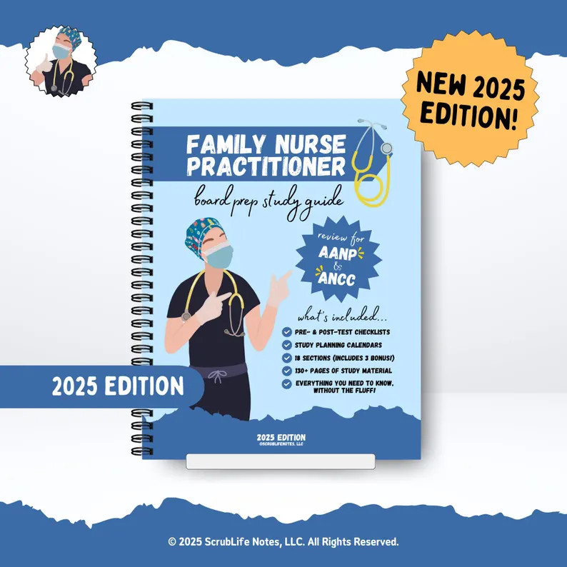 The 2025 Family Nurse Practitioner Board Prep Study Guide | Spiral Bound | ANCC, AANP Comprehensi... | Etsy (US)