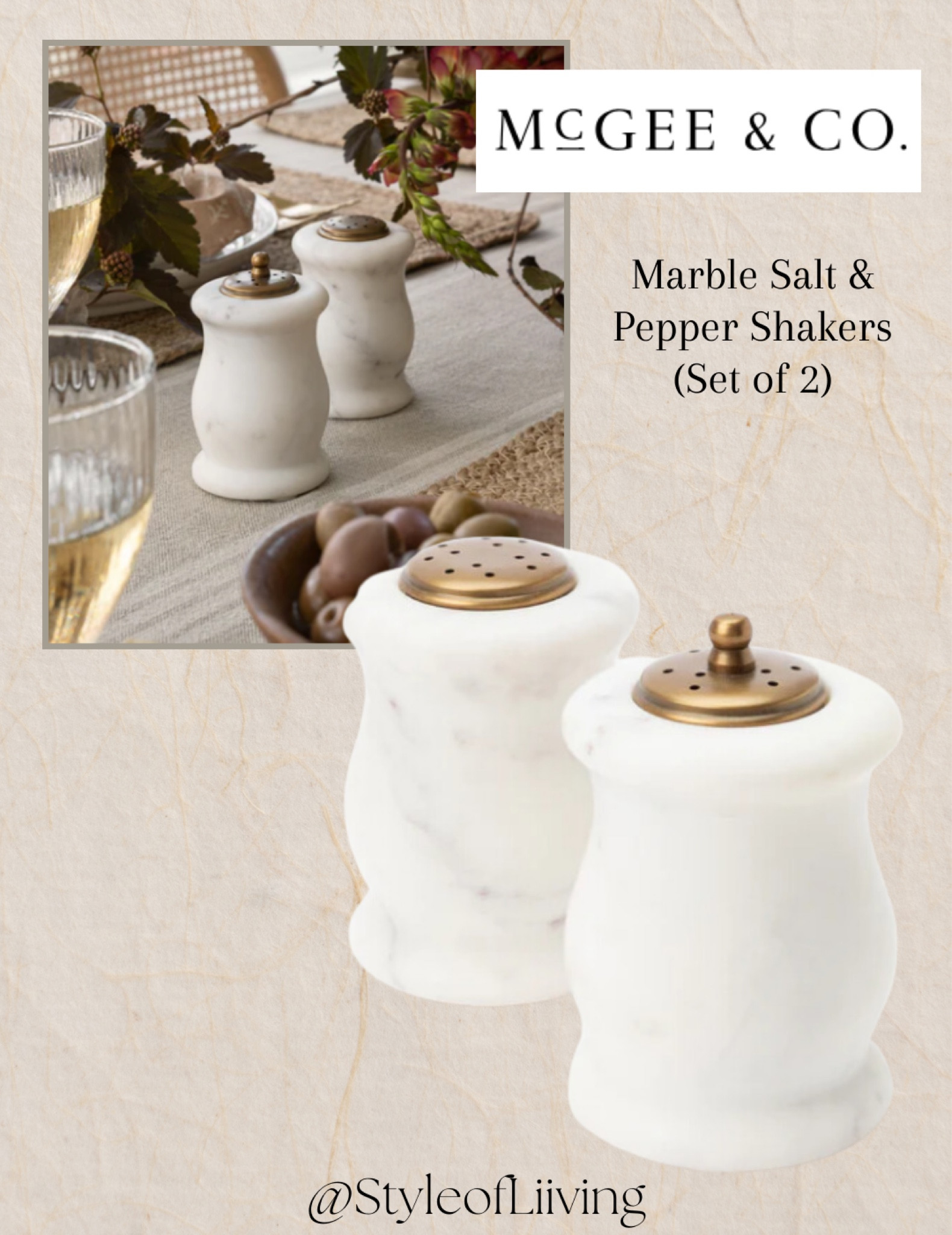 McGee & Co. marble salt and pepper shakers set of 2. Kitchen dining.

#LTKHome #LTKFindsUnder100 #LTKGiftGuide
