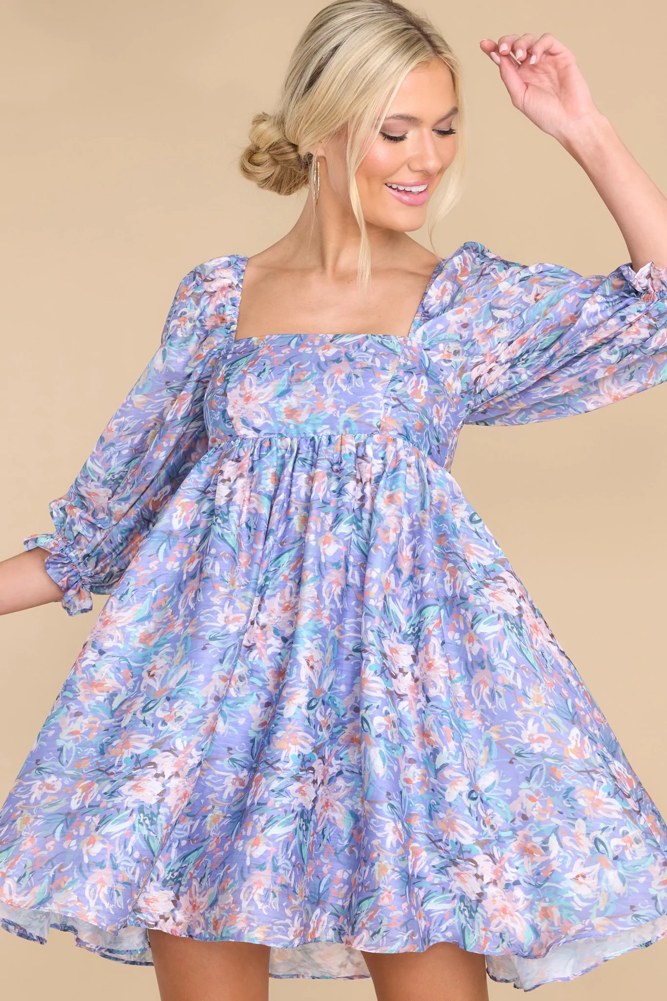 Ray Of Hope Lavender Floral Print Dress | Red Dress 