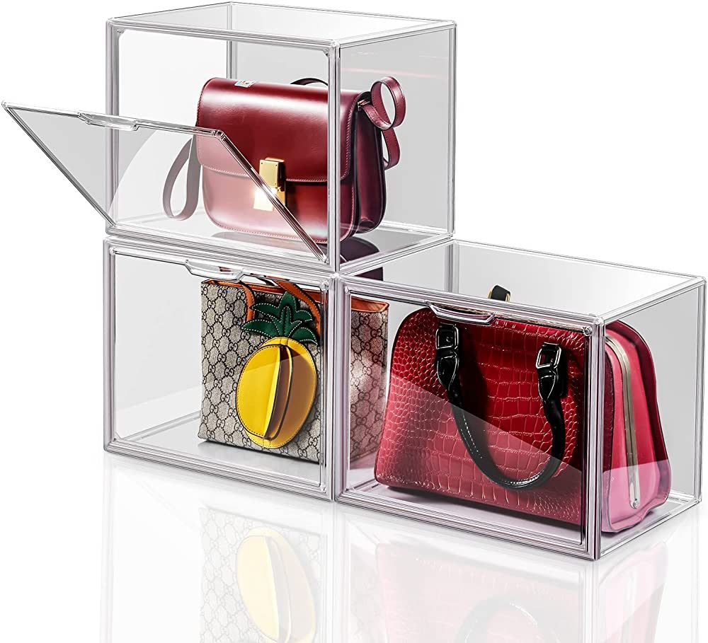 starogegc 3Pack Clear Plastic Handbag Storage Organizer for Closet, Acrylic Display Case for Hand... | Amazon (US)