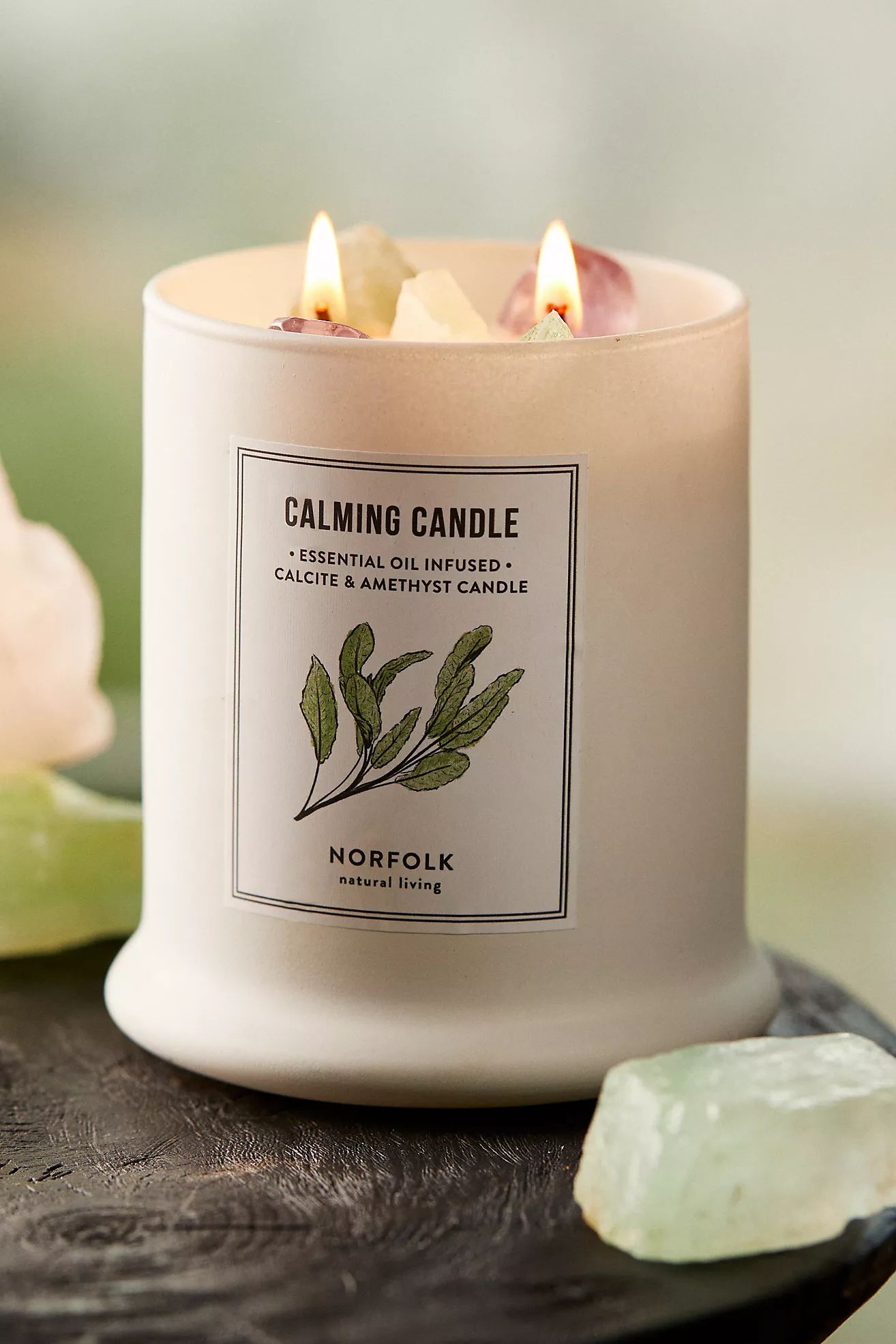 Amethyst + Calcite Candle, Marjoram + Chamomile | Anthropologie (US)