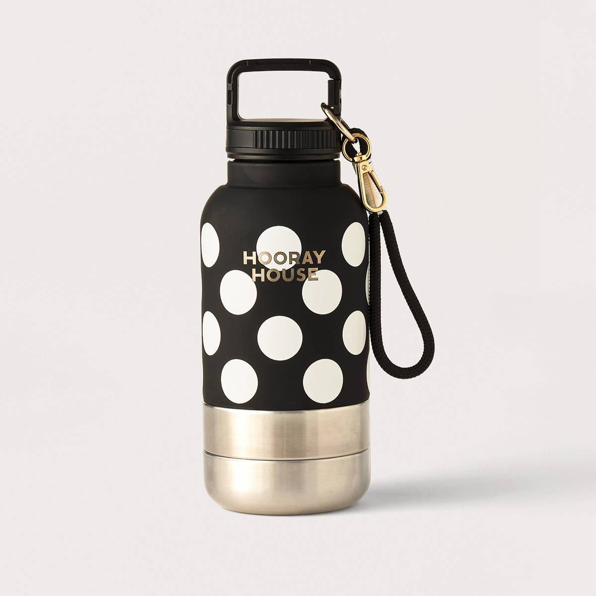 Hooray House Water Bottle Black Polka Dots | Target