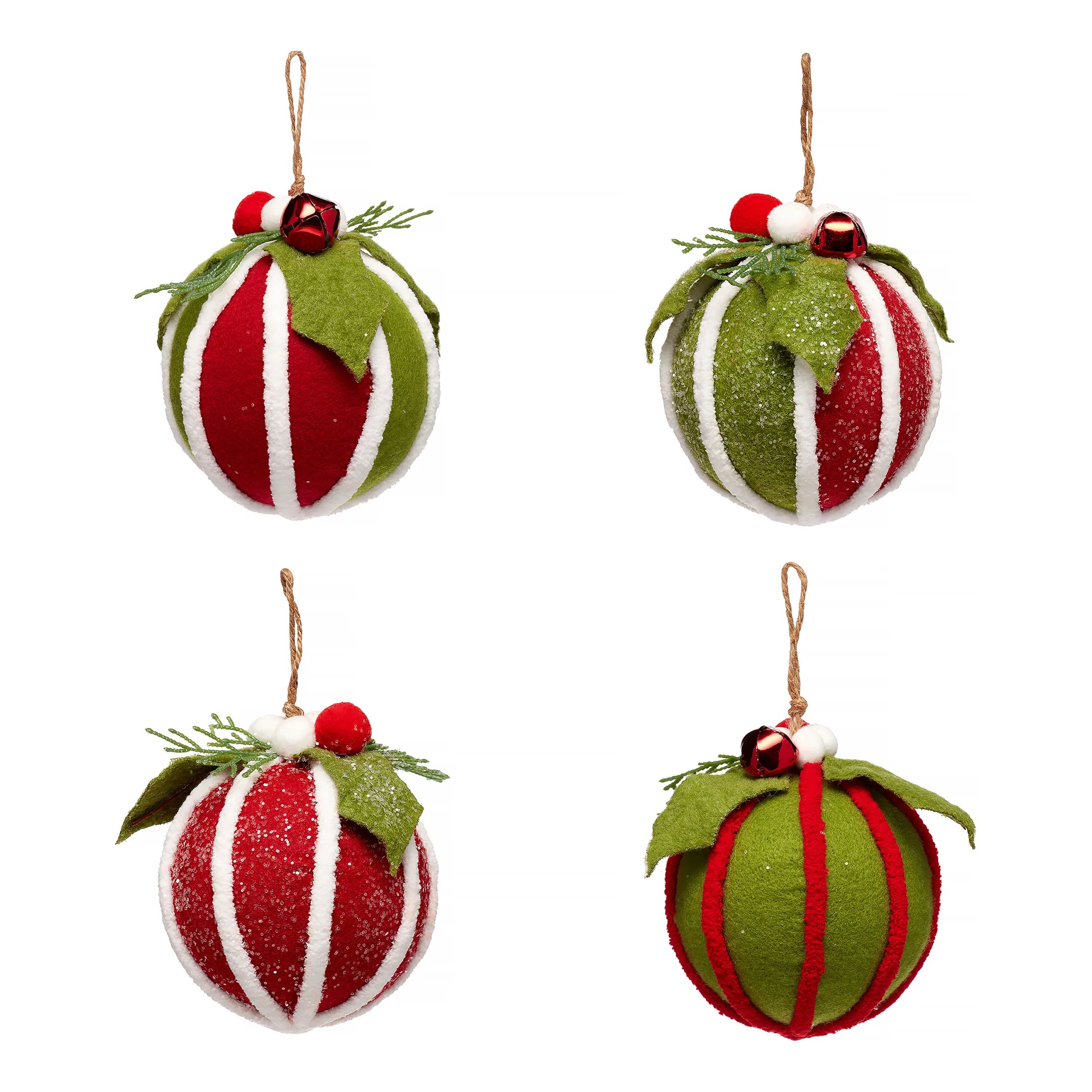 Holiday Time Felt Ornament Set, 4 Count | Walmart (US)