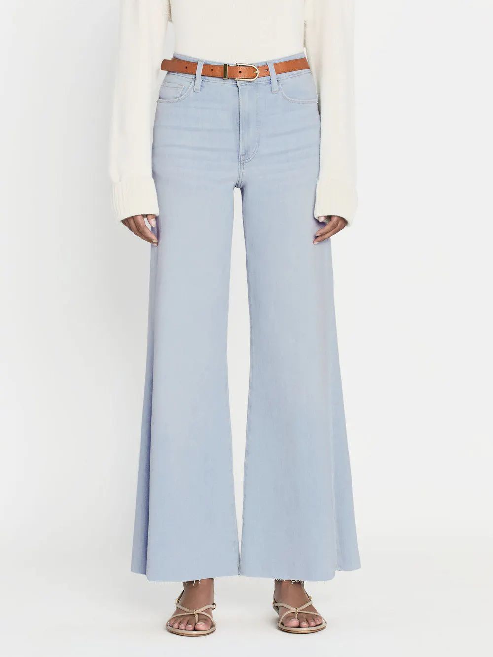 Le Palazzo Crop Raw After  in  Clarity | Frame Denim