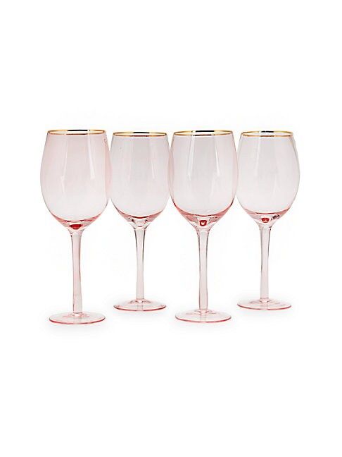 Set of Four Metallic Rim Wine Glasses | Saks Fifth Avenue OFF 5TH
