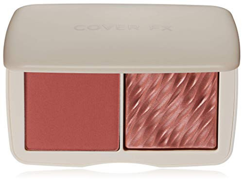 COVER FX Monochromatic Powder Blush Duo - Spiced Cinnamon: Terracotta Flush - Matte + Shimmer Finish - Create Custom, High Impact Color | Amazon (US)