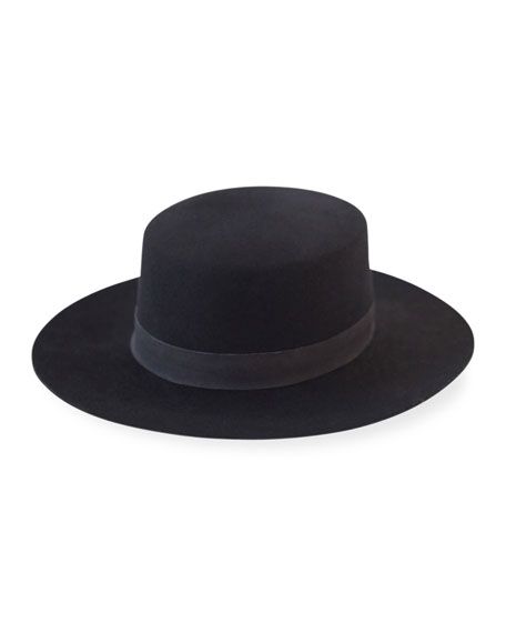 Janessa Leone Gabrielle Wool Boater Hat | Neiman Marcus
