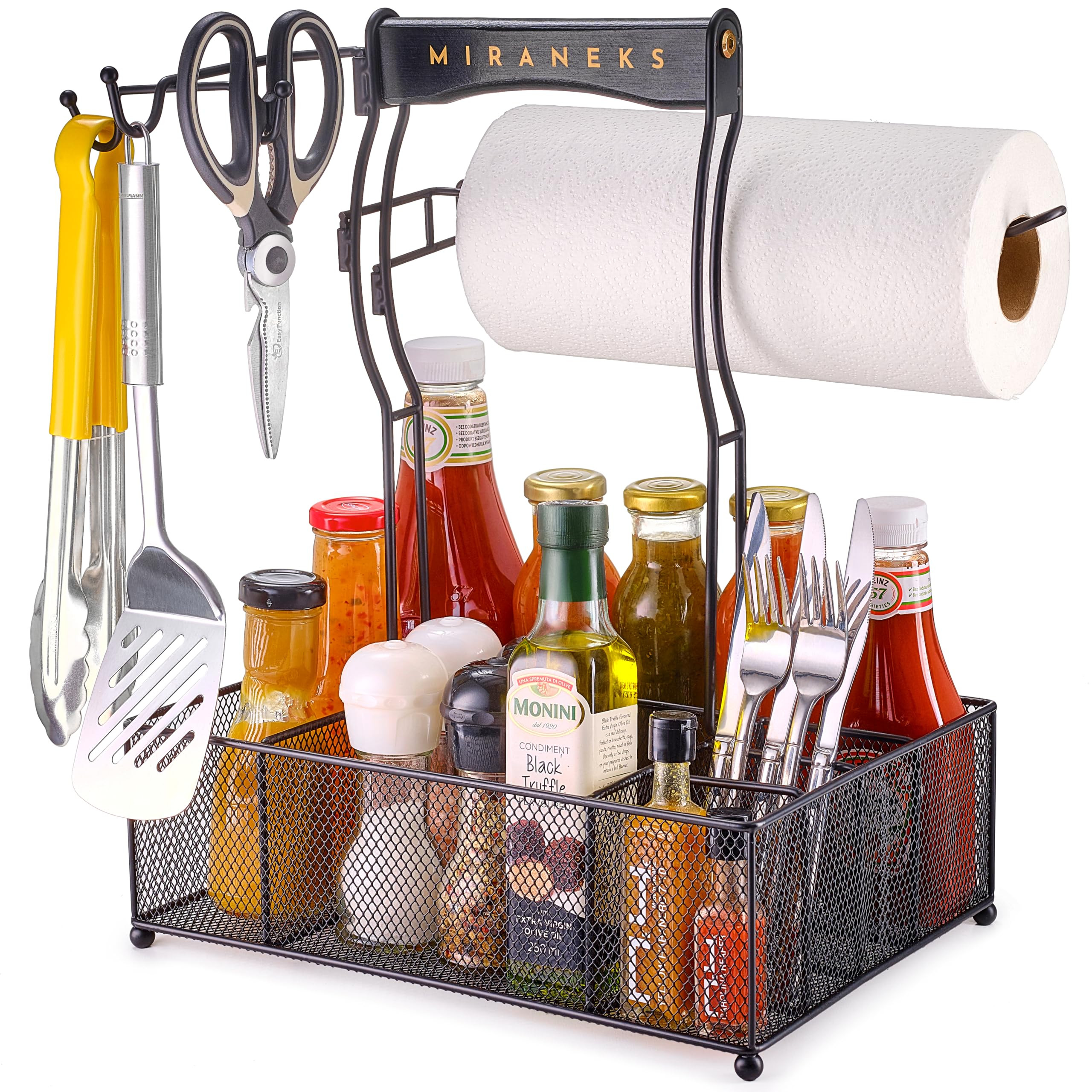 Condiment, Utensil Grill Caddy with Paper Towel Holder with Bonus Grill Mat; Multi-Compartment fo... | Amazon (US)
