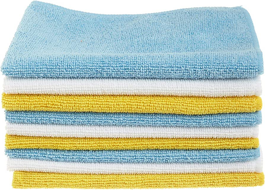 Amazon Basics Microfiber Cleaning Cloths, Non-Abrasive, Reusable and Washable - Pack of 24, 12 x16-I | Amazon (US)