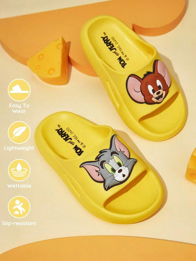 TOM & JERRY X SHEIN Cute Cartoon Yellow Children's Slippers, Light And Durable EVA Material, The ... | SHEIN