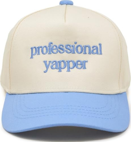 Kids 2 Tone Trucker Snapback Hat - Professional Yapper - Light Blue/Beige | Amazon (US)
