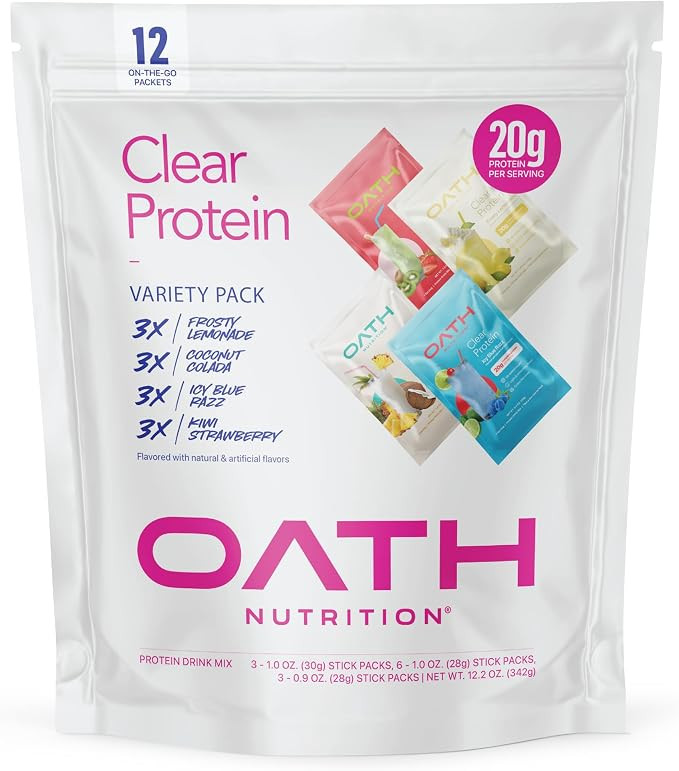 Oath Nutrition Clear Whey Isolate Protein Powder Variety Pack, 12 Pack | Amazon (US)