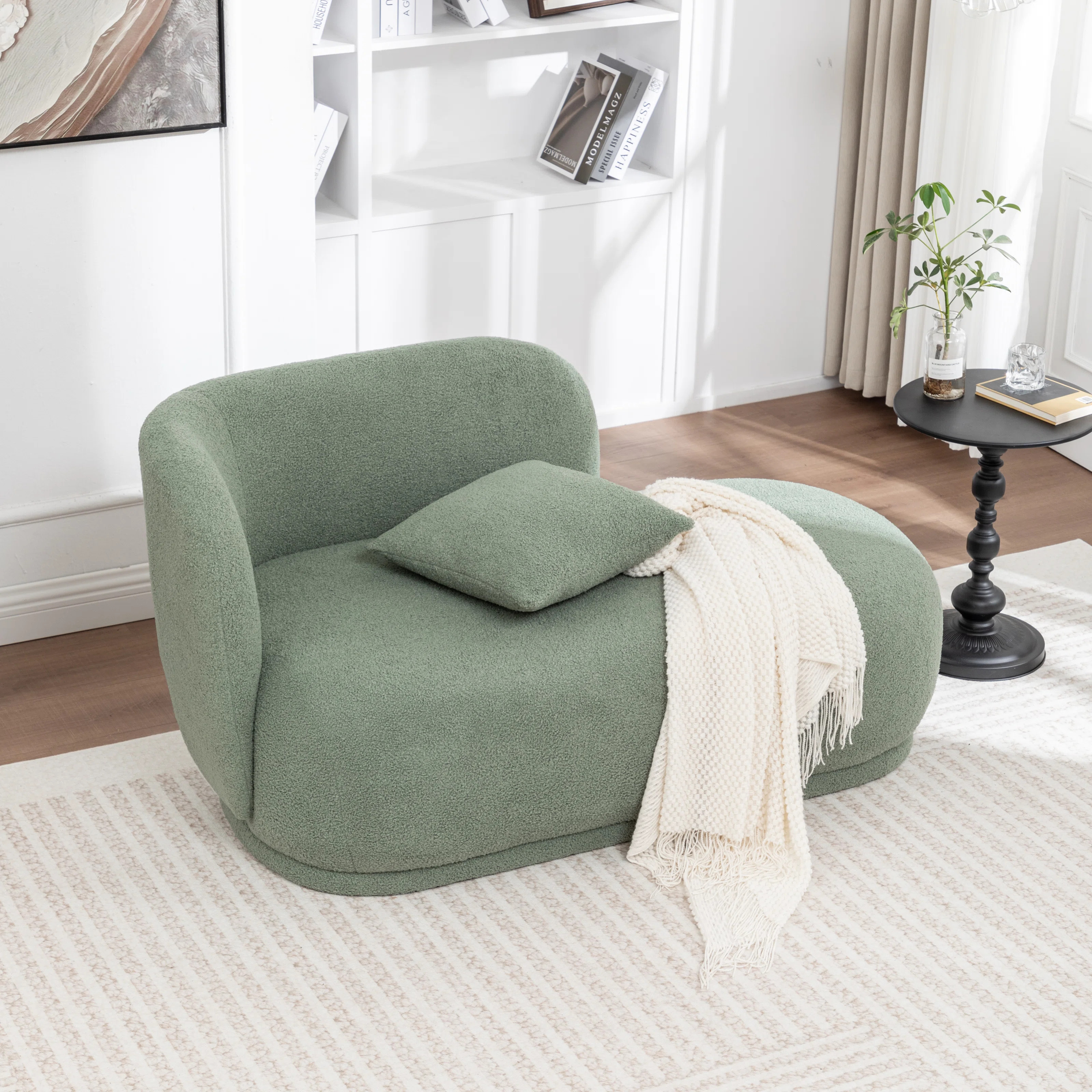 Faux Fur Upholstered Chaise Lounge Chair | Wayfair North America