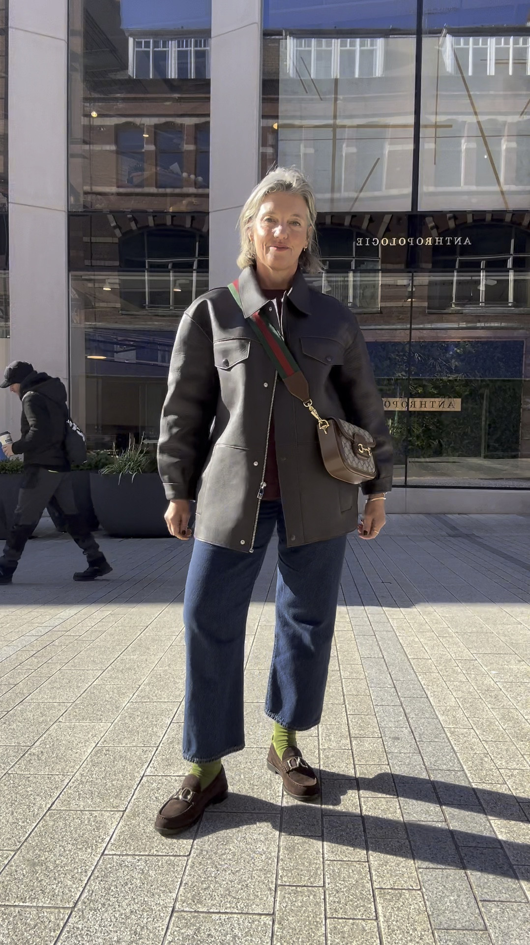 I love autumn 🍂❤️💚
Wearing my Whistles leather jacket size medium 
Levi’s Ribcage jeans size 30/28
Arket tee large

Leather jacket
Autumn outfit 
Straight leg jeans 
Loafers 
Suede loafers
Gucci bag


#LTKover50style #LTKbag #LTKmidsize