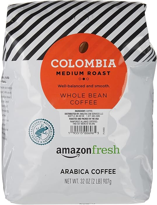 Amazon Fresh, Colombia Whole Bean Coffee Medium Roast, 32 Oz | Amazon (US)
