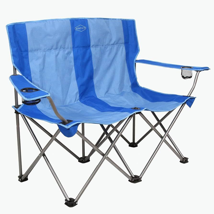 Kamp-Rite Portable 2 Person Folding Collapsible Outdoor Patio Lawn Beach Chair for Camping Gear, ... | Amazon (US)