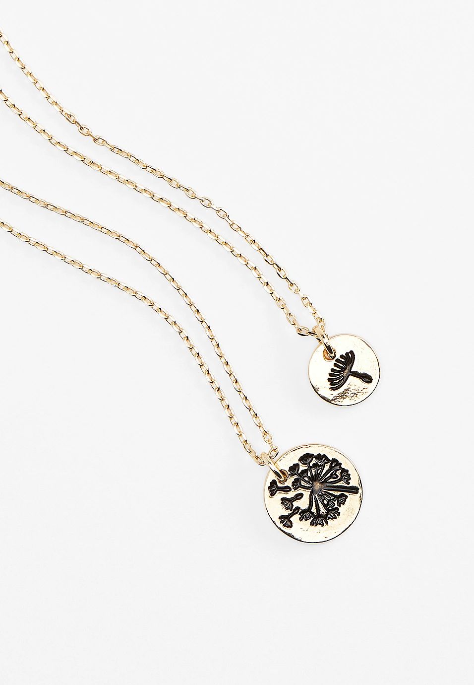 Gold Double Dandelion Pendant Necklace | Maurices