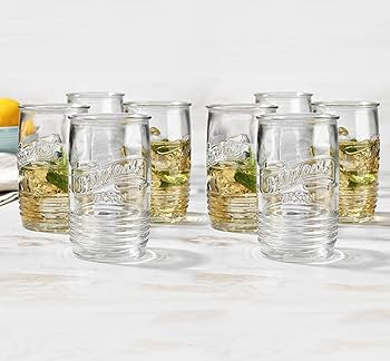 Glaver's Set of 8 Tumbler Glass Cups 20 OZ Mason Stemless Tall Drinking Glasses For Everyday Use,... | Amazon (US)