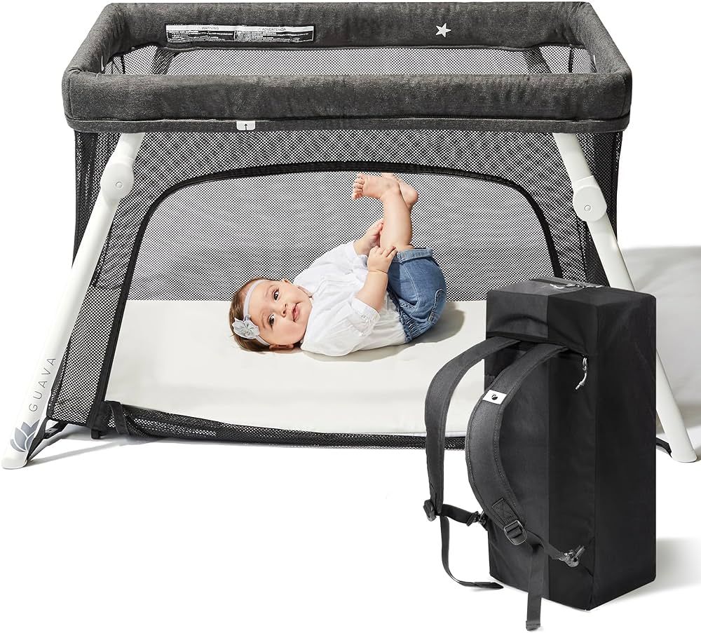 Guava Family Lotus Travel Crib | Certified Baby Safe Portable Crib with Mattress | Folding Portab... | Amazon (US)