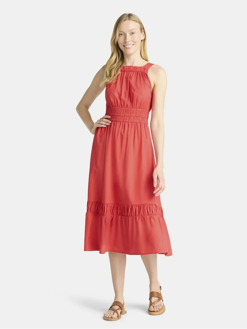 Time and Tru Women's and Women's Plus Sleeveless Midi Dress, Size XS 4X | Walmart (US)